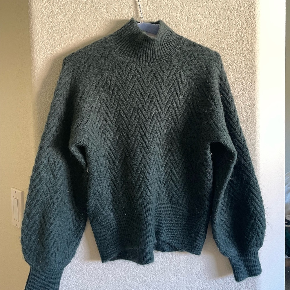 Abercrombie & Fitch Green High Neck Knit Sweater